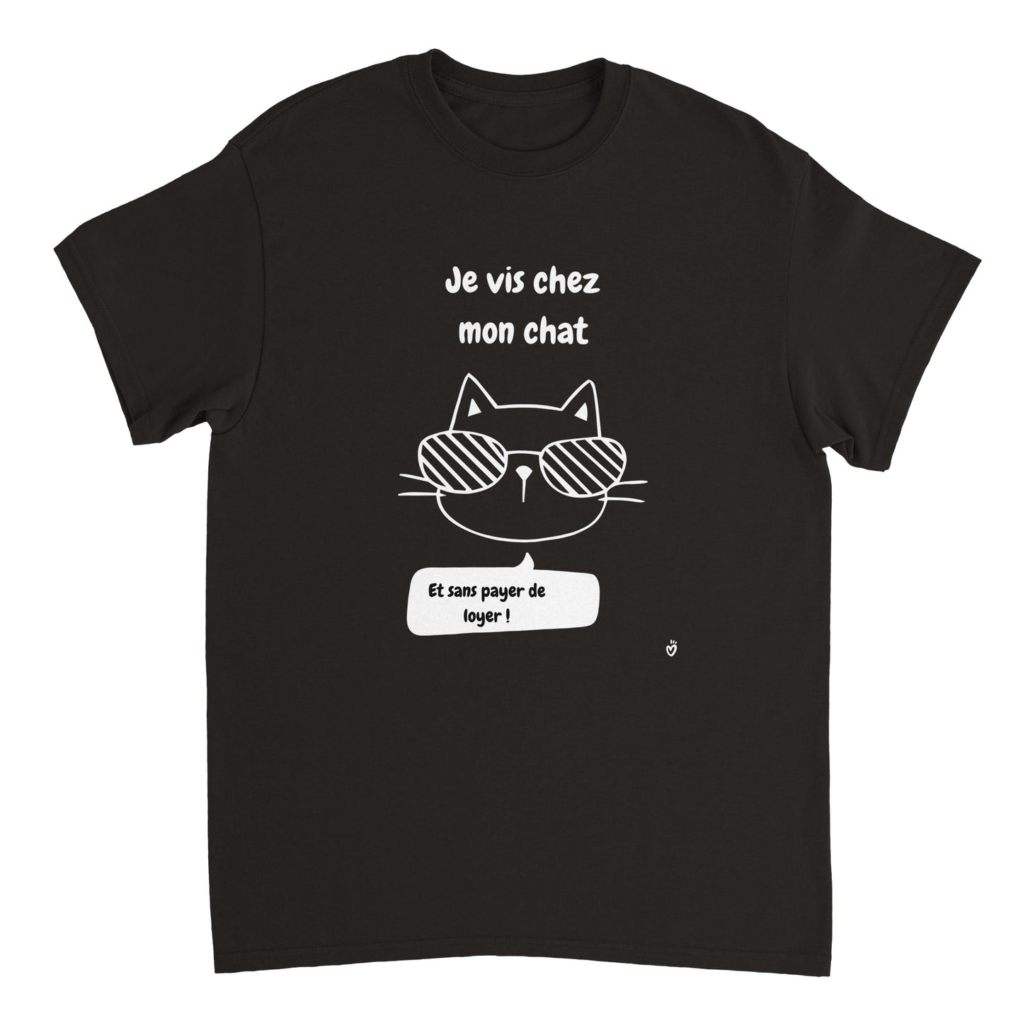 T-shirt humour Je vis chez mon chat