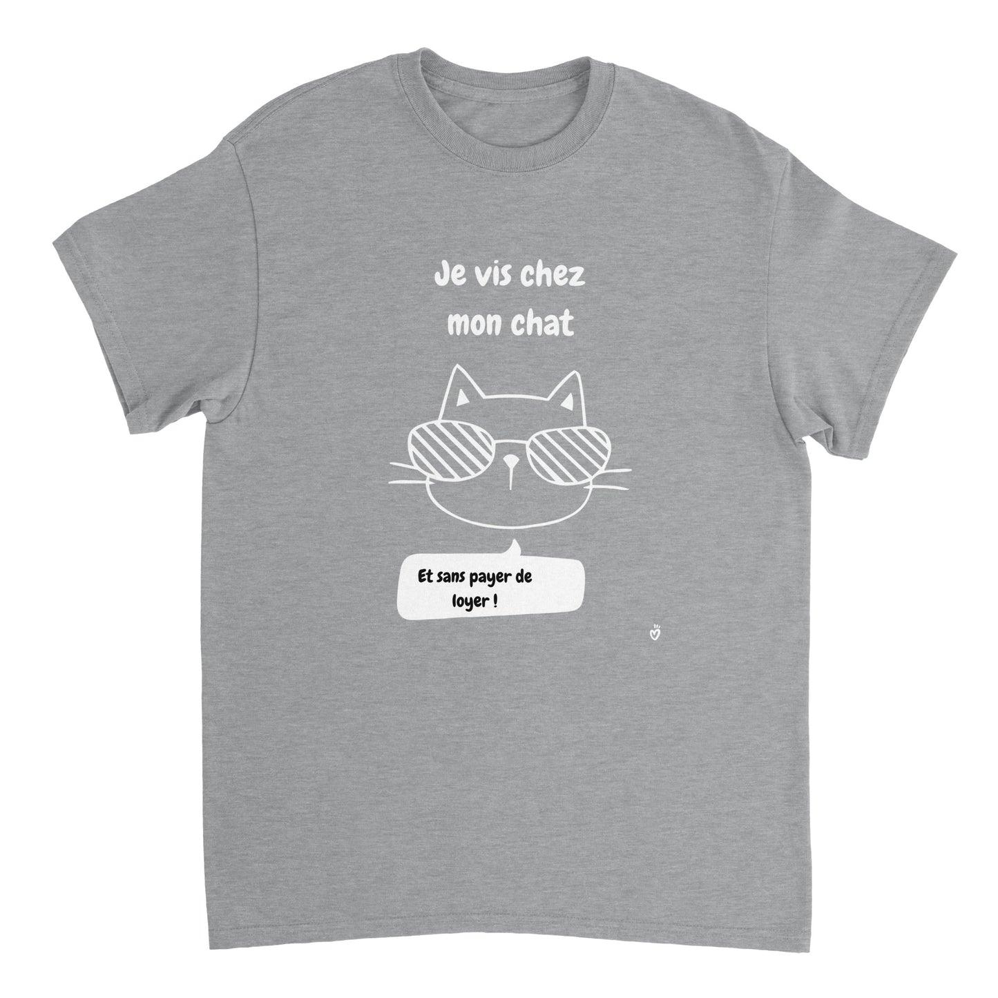 T-shirt humour Je vis chez mon chat