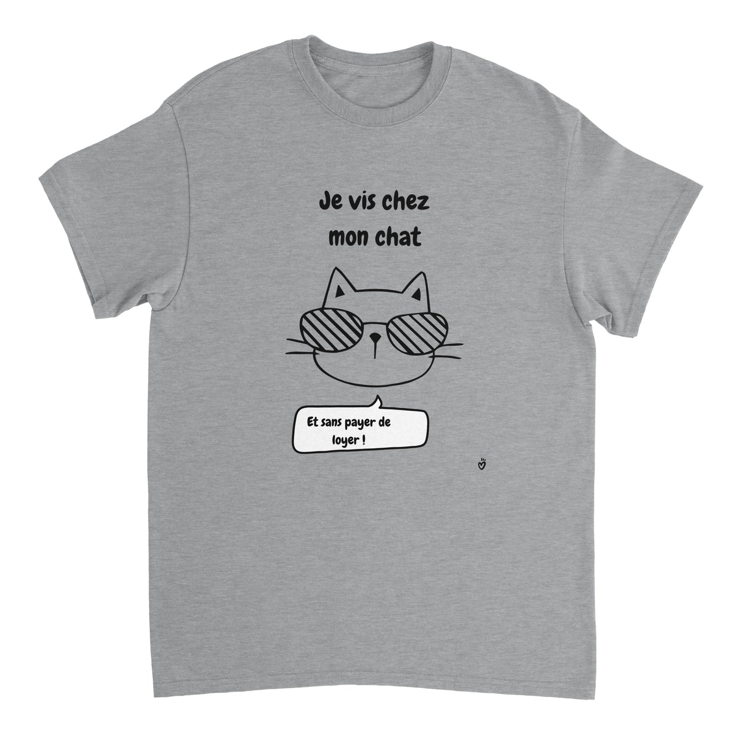 T-shirt humour Je vis chez mon chat