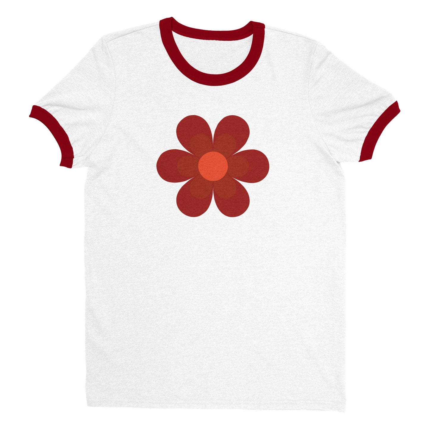 T-shirt ringer - Fleur vintage